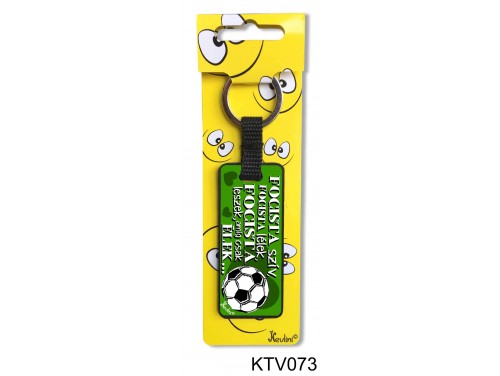 (KTV073) Vicces kulcstartó 7,5 cm -  Focista szív - Focis ajándékok